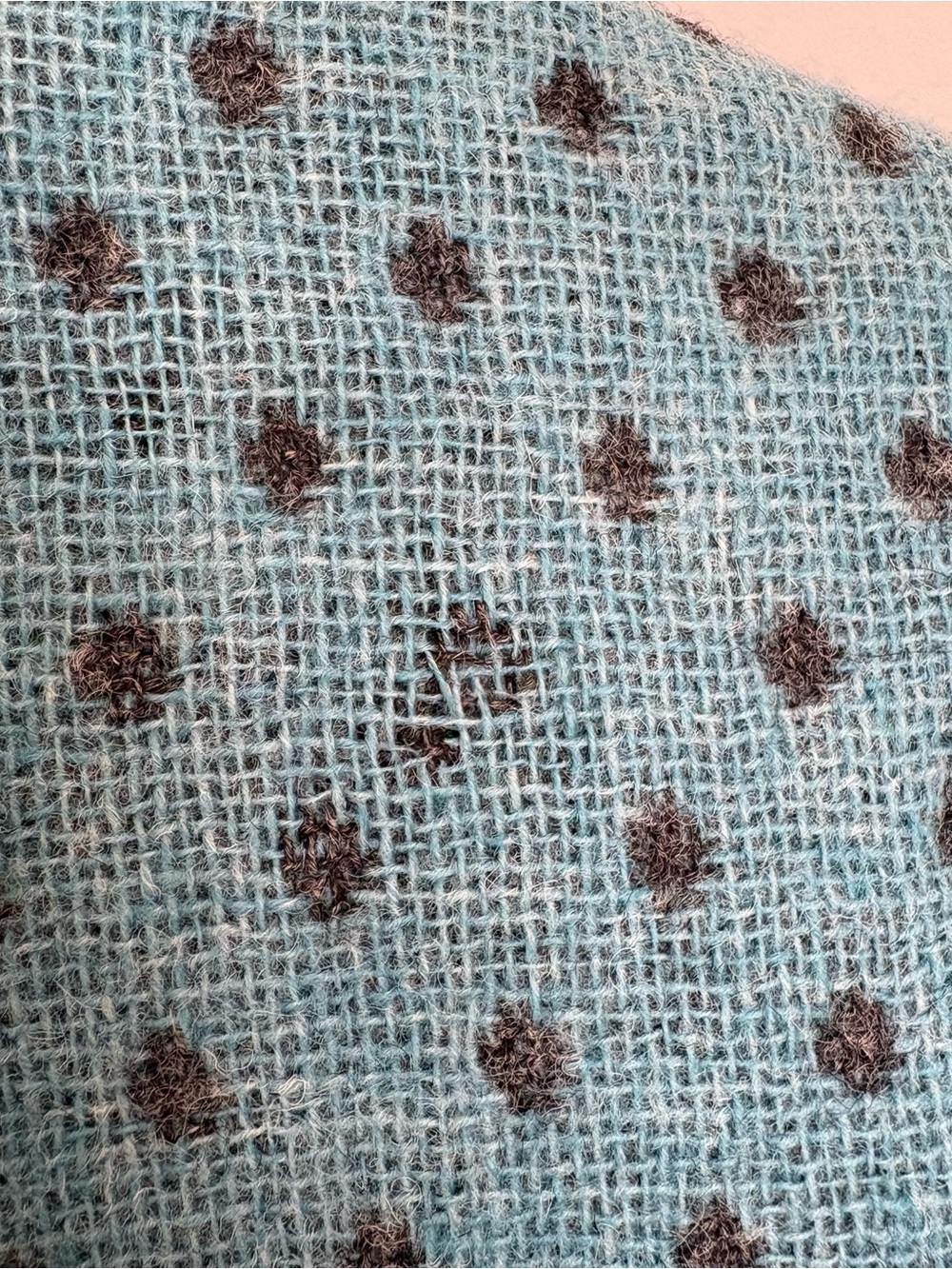Boden Teal Wool Blazer with Navy Dot Print Size 8 - Picture 7 of 7